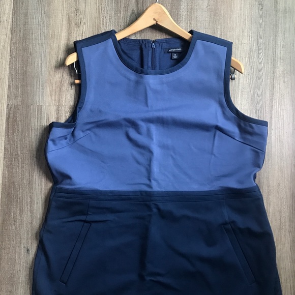 LANDS END COLOR BLOCK BLUE DRESS - Picture 3 of 5